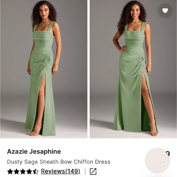 Azazie Jesaphine bridesmaid dress in dusty sage A8 - Picture 6 of 10
